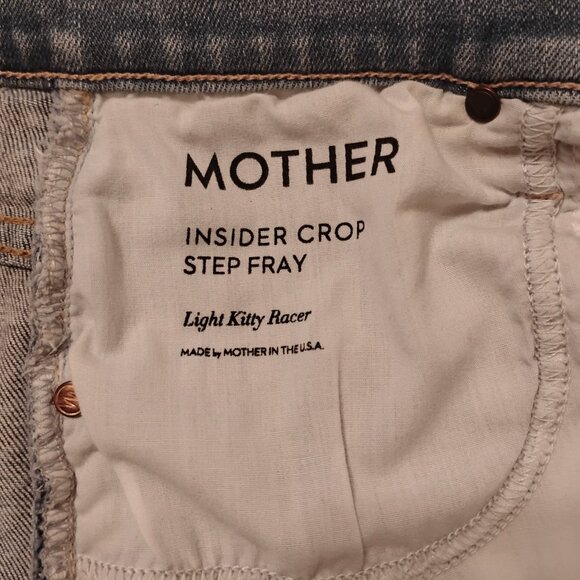 Mother Denim Insider Crop Fray Light Kitty Racer Size 26 - Picture 11 of 15
